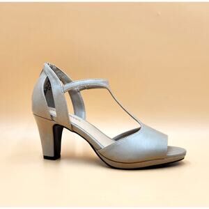 Easy Street Women Pearl Vegan Leather Open Toe Dress Heel Sandals Size US 9M